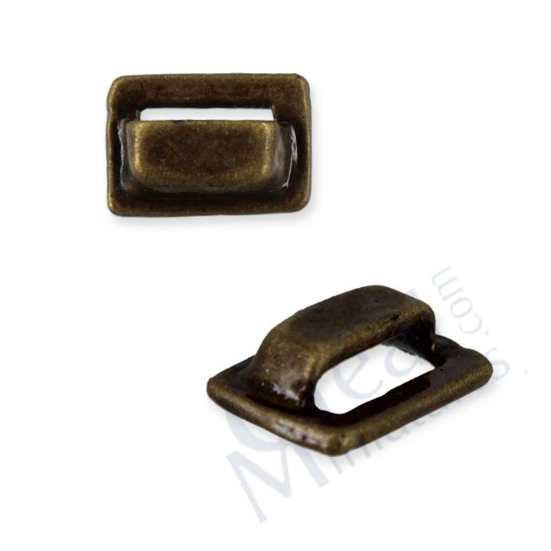 Mussel drawer pulls pair/sq antiq brass