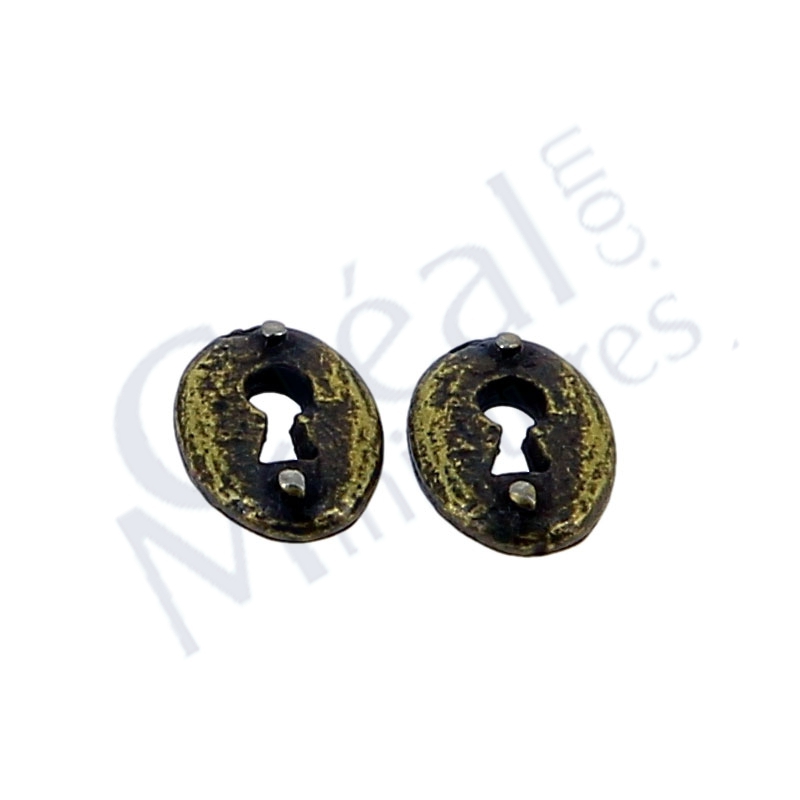 2 Rosaces antique pour trou de cle
