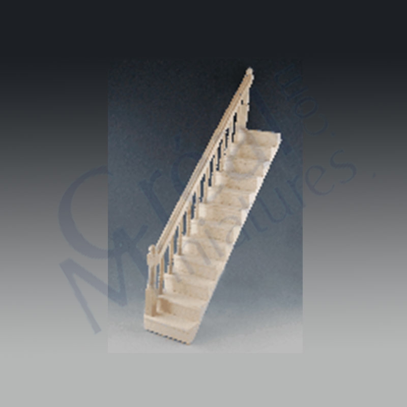Staircase bannister left, bare wood