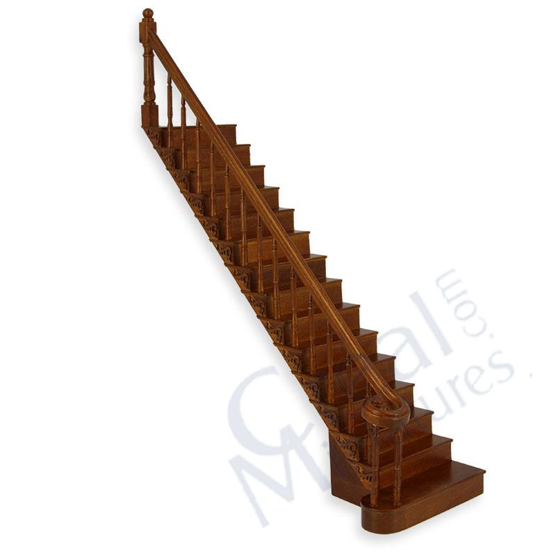 Straight stairs walnut, left rail