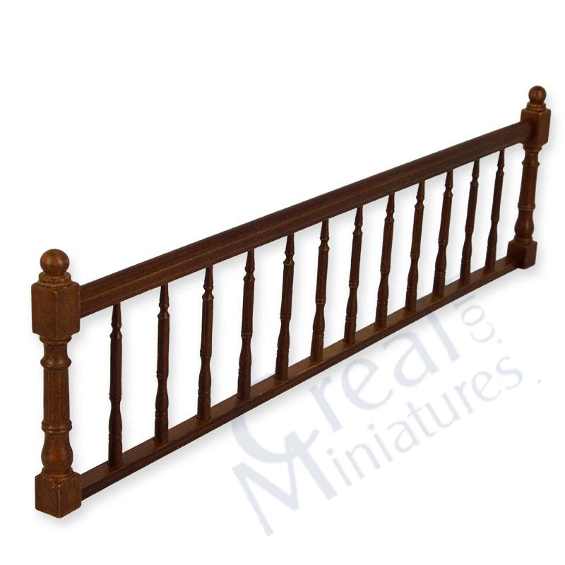 Handrail 30cm lg. w.2 posts, walnut