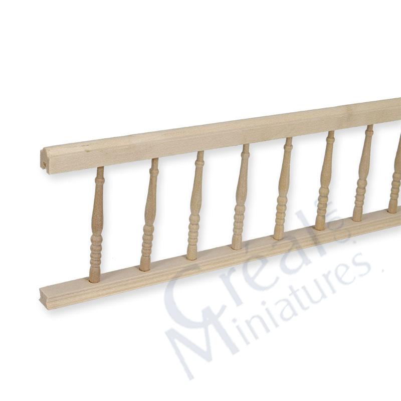Landing rail assembled bare wood