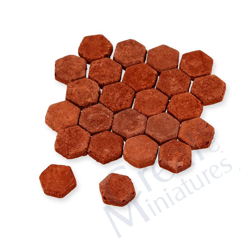 Hexag.floor tile terra-cotta 12x12mm,110