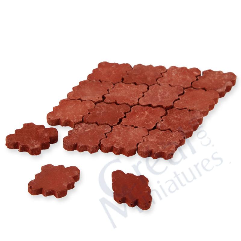 Tomette Trefle terre-cuite 14x19mm,56 pc