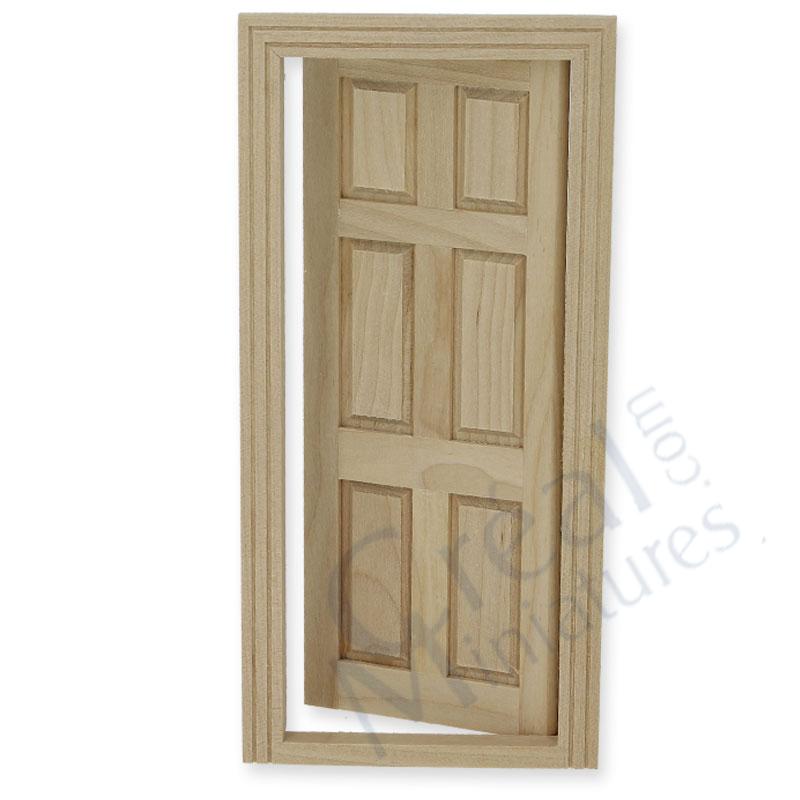 6 pannel  door barewood
