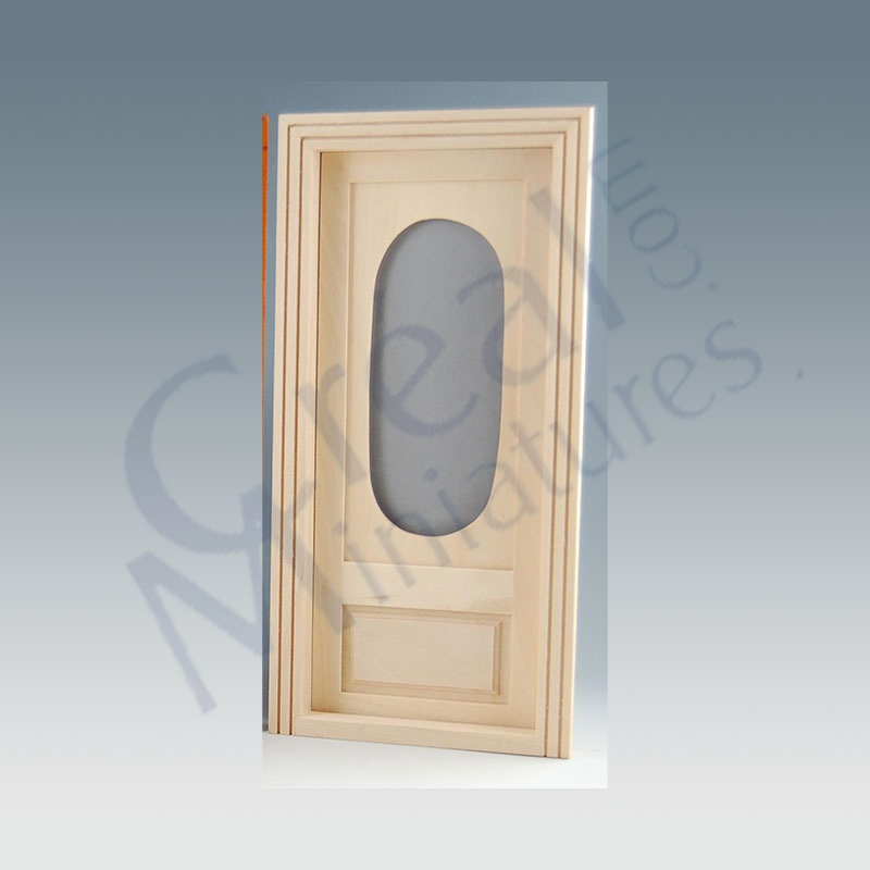 Door oval window  bare wood