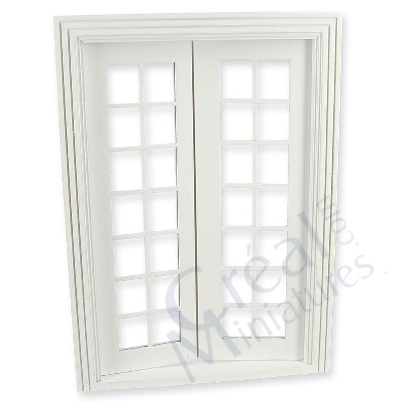Double-porte petits carreaux blanc