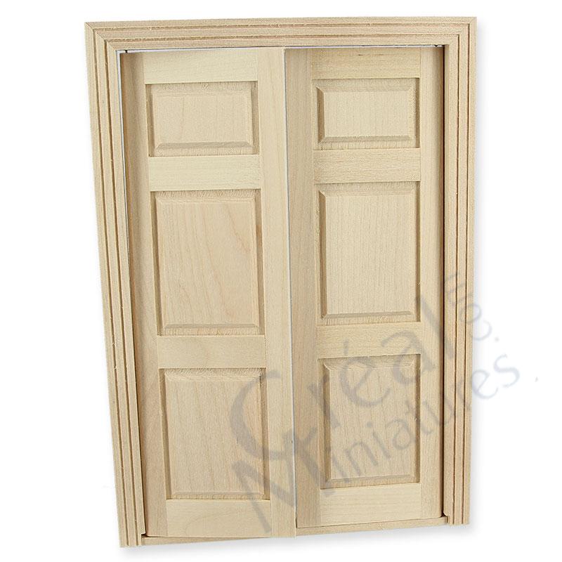Porte double 6 panneaux non vernie