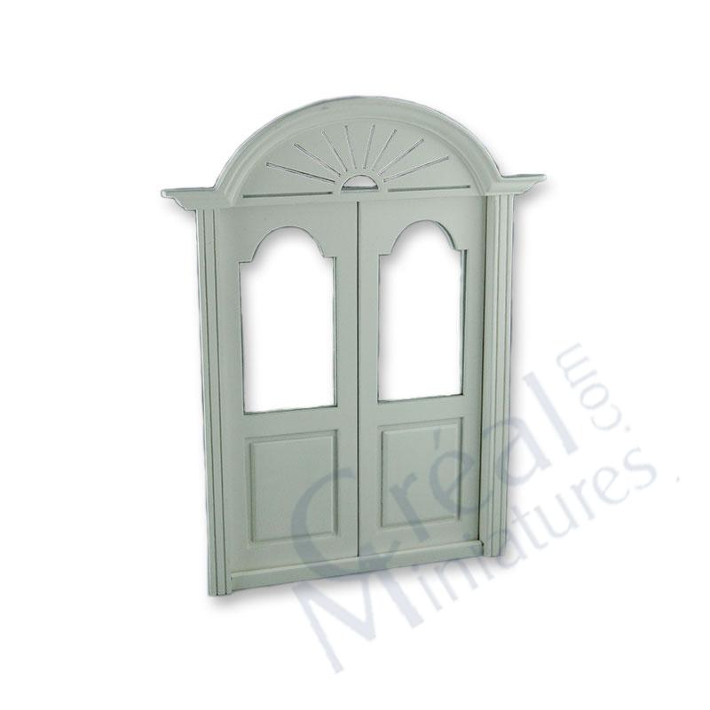 Double-door w/glass white