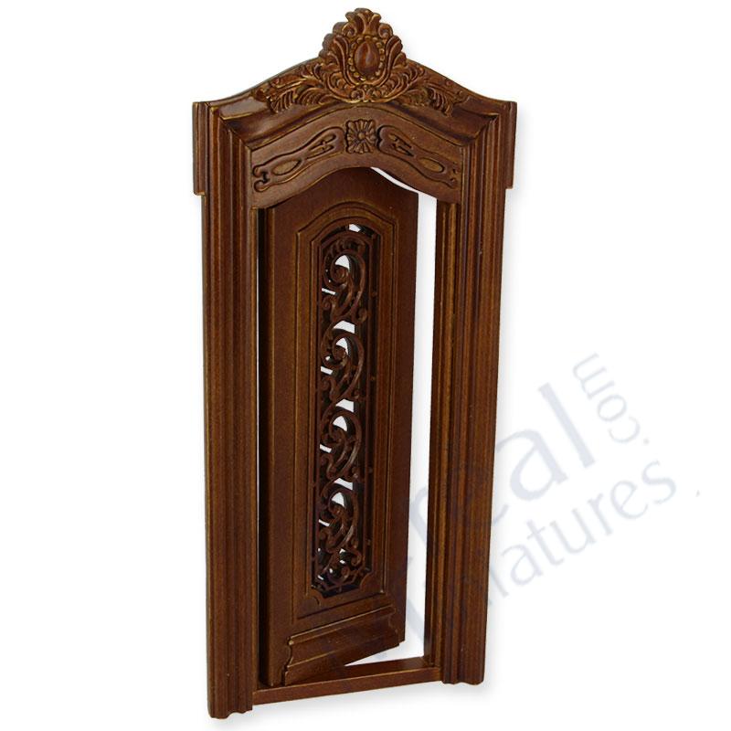 Single door w/glass walnut