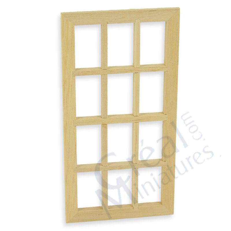 Georgian window w 12 mullions barewood