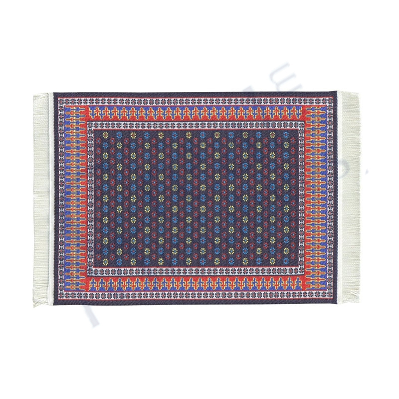 Tapis tissé moderne bleu