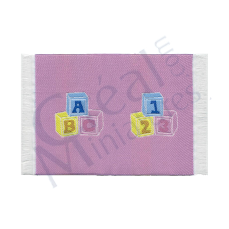 Kinderteppich Wuerfel rose