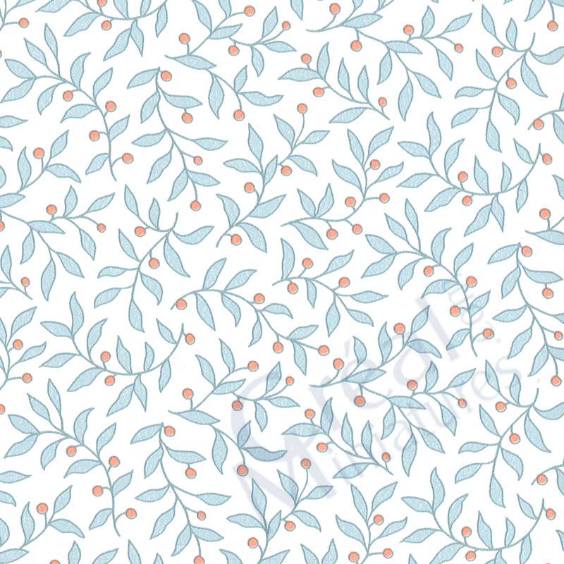 Wallpapper blue leaves orange berries