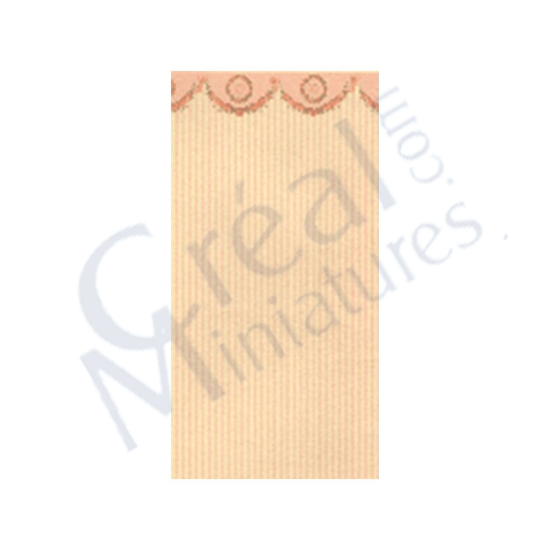 Papier peint raye rose avec frise