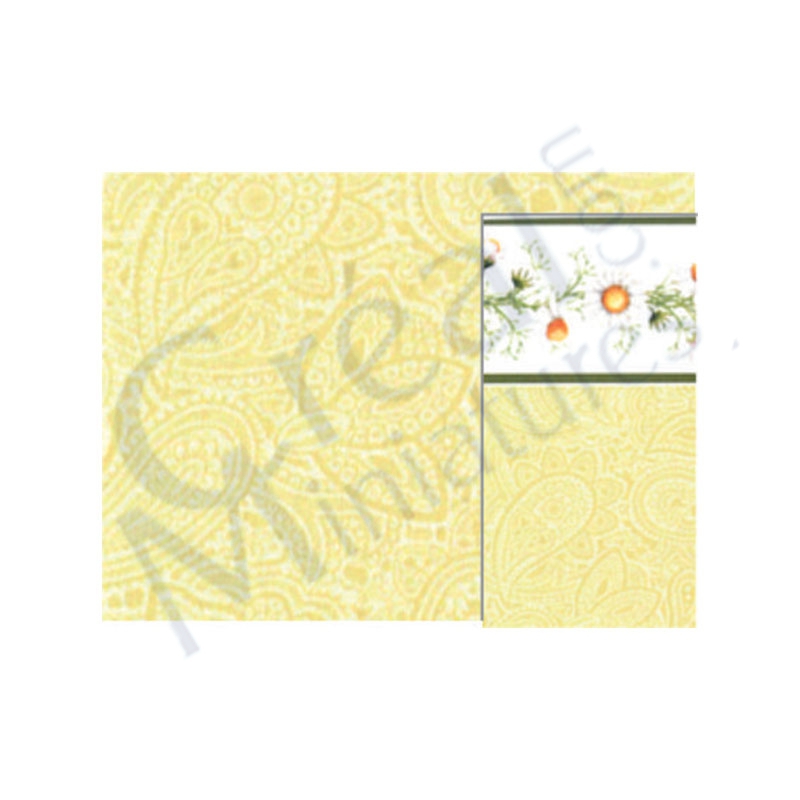 Wallpaper - Daisy Green Border -Plaisley