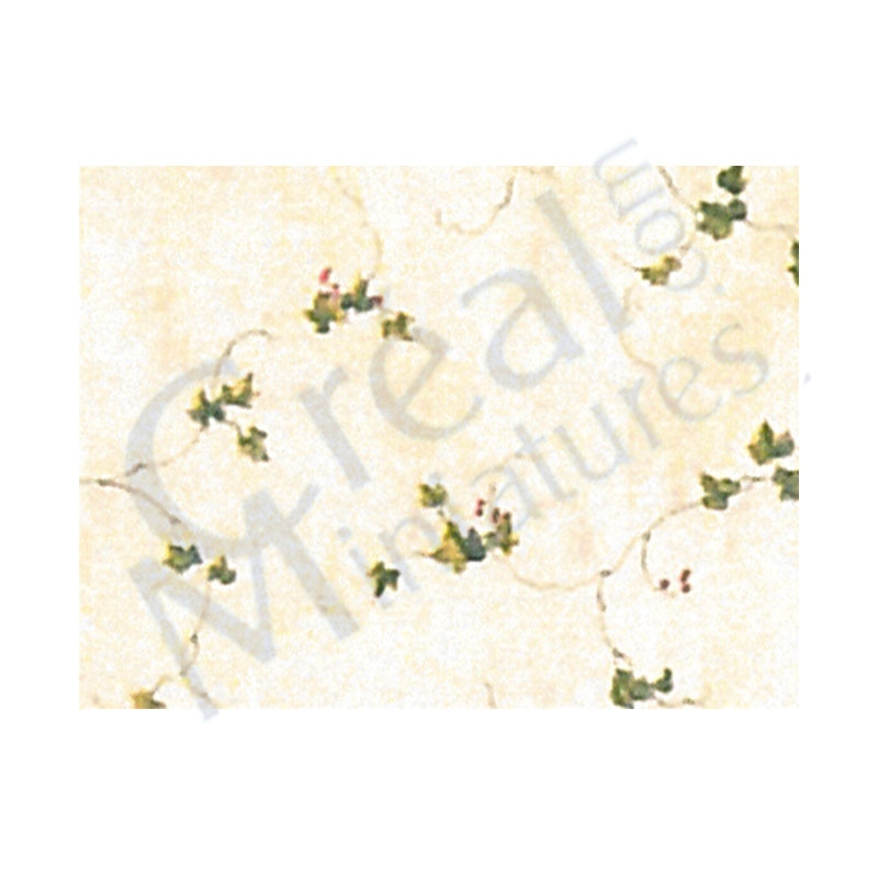 Beige printed wallpaper with blue flower