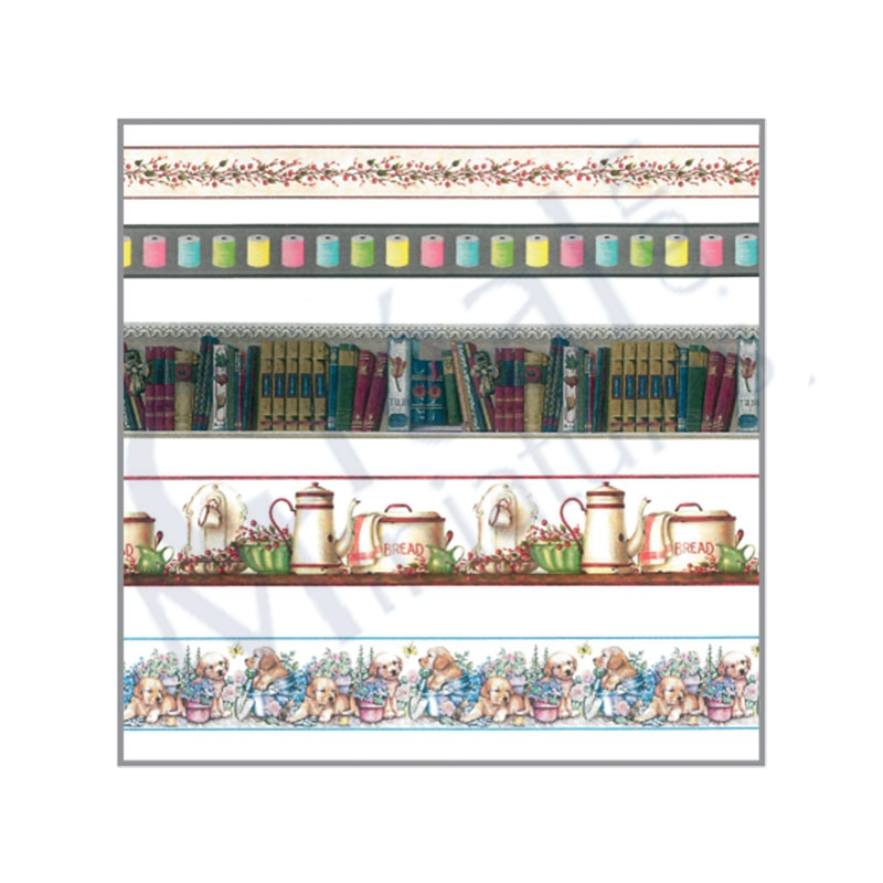 Frises chiot,livre,cuisine,fleurs,bobine