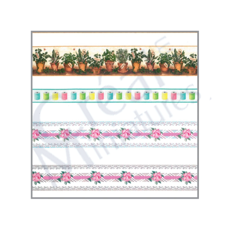 Friezes flowerpots, coils, flowers