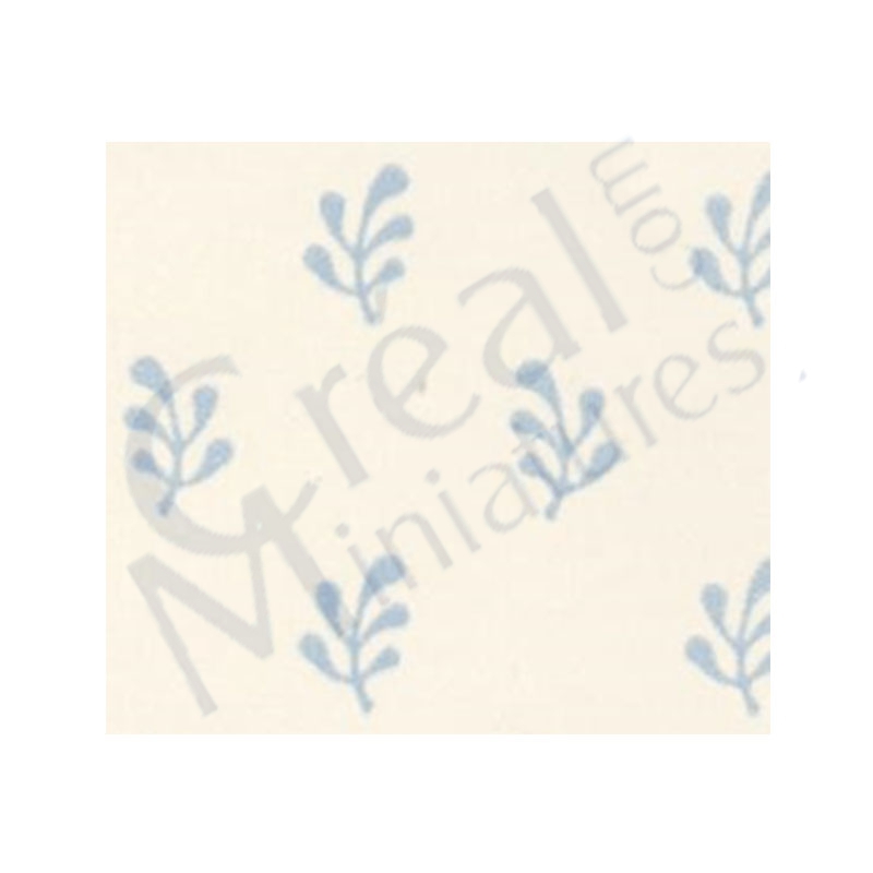 Tapete weiss blaue Blaetter