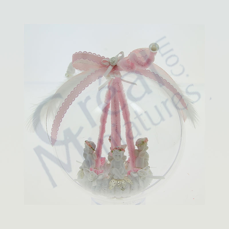 Boule de Noel Anges sur anneau